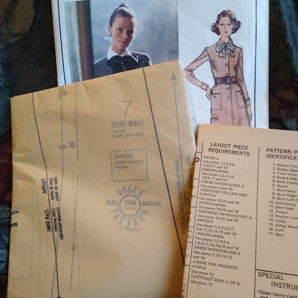 Vintage VOGUE Paris Original 2569 Nina Ricci Dress Pattern Size 14 Uncut - Picture 13 of 13